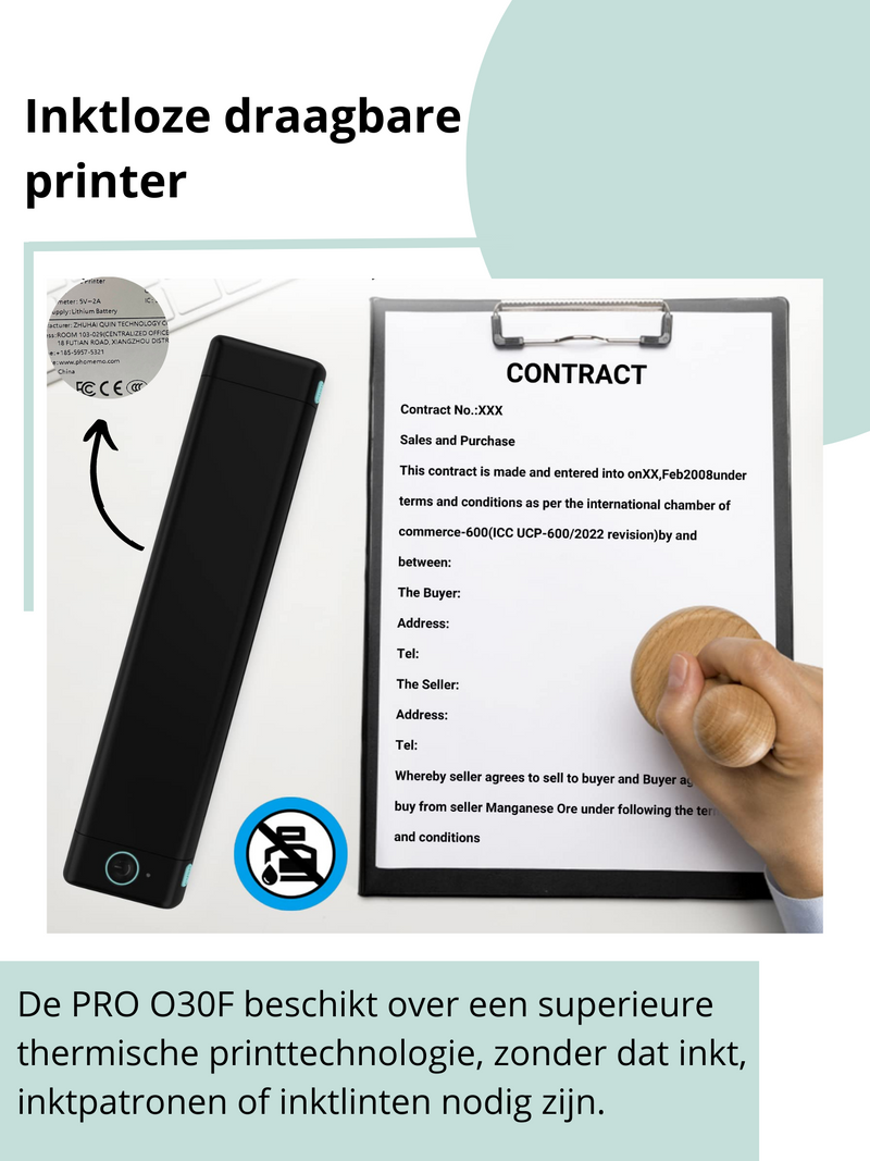 ONEIRO PRO O30F Draagbare Bluetooth Printer