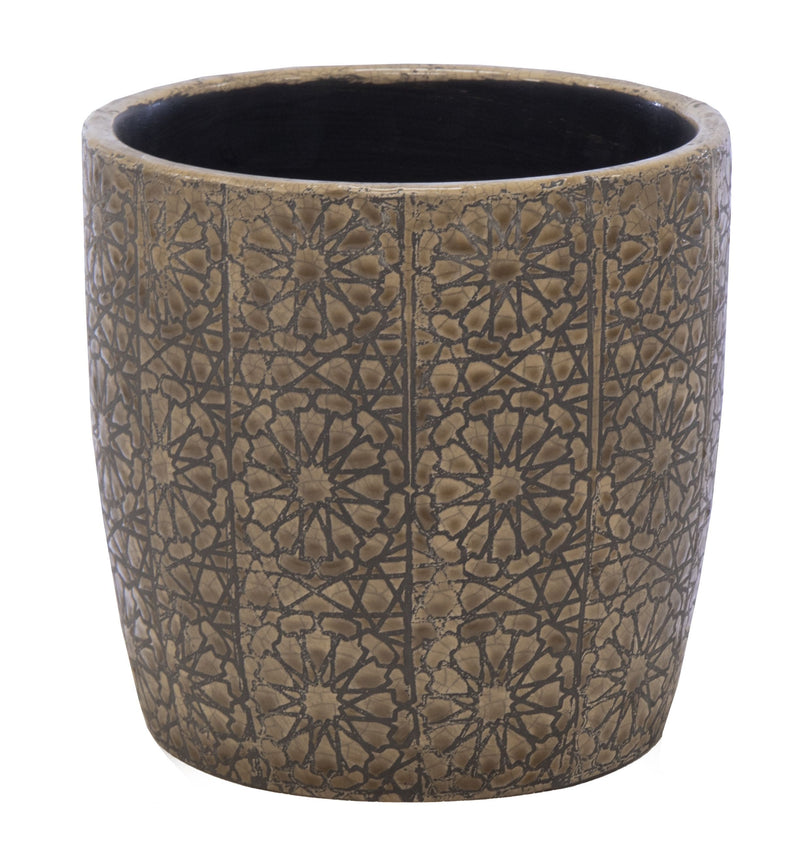 Luxe Bloempot FLOWER Coffee - D25 H24 cm - Lucy&