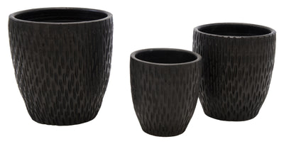 Luxe Bloempot FILOMENA Zwart – D24/36 H25/38 cm - Lucy's Living