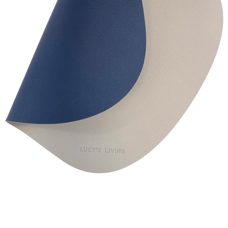Luxe Placemat DZU – 44 x 37cm - blauw/grijs - dubbelzijdig - Lucy&