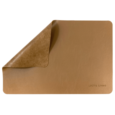 Luxe Placemat ALLORA - 45 x 30 cm - Camel/Bruin - Lucy's Living