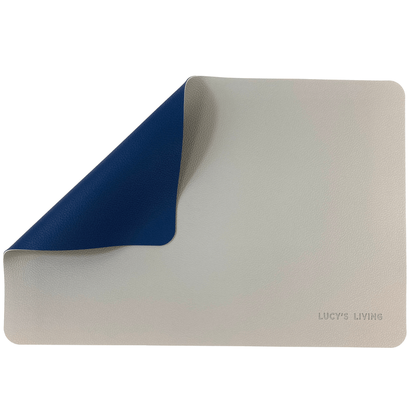 Luxe Placemat ALLORA  - 45 x 30 cm - Blauw/Grijs - Lucy&