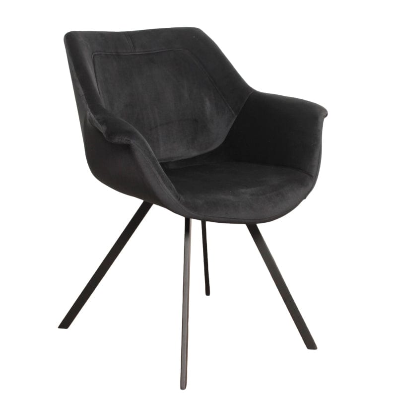 Luxe Eetkamerstoel  RAY ARM Zwart – ø 69x67x81 cm - Lucy&