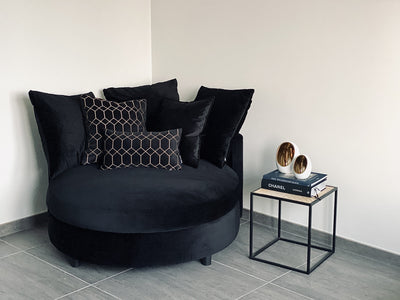 Luxe XXL Fauteuil SOFIE Black - ø115 x H58 - Lucy's Living