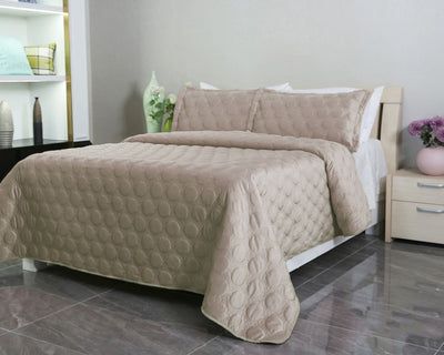 CIRCUL Beddensprei Beige - 220x240 cm - 2 x Kussenhoes 50 x 70 cm - Lucy's Living