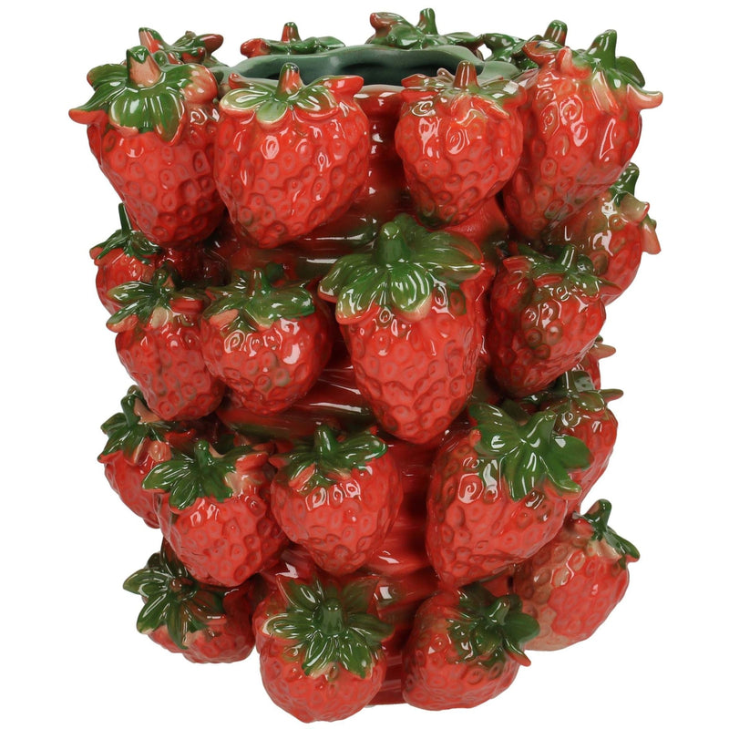 Luxe Bloempot Strawberry Rood – ø 22x22x26 cm - Lucy&